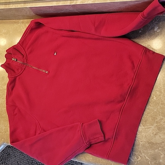 Tommy Hilfiger Red Zip-up Turtleneck Sweatshirt,  S/P - Picture 2 of 13
